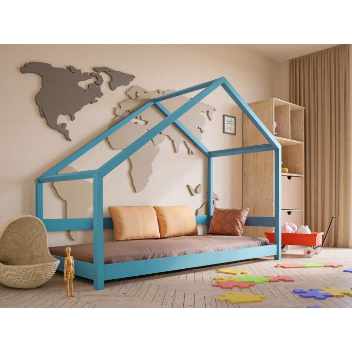 Łóżko Domek ZOSIA z litego drewna – bezpieczne EN71-3 dla dzieci