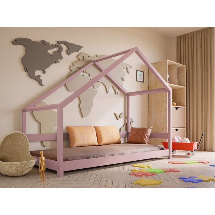 Łóżko Domek ZOSIA z litego drewna – bezpieczne EN71-3 dla dzieci