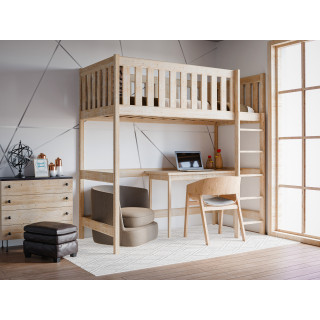 LEON Hochbett – Massivholz, sicheres und funktionales Kinderbett