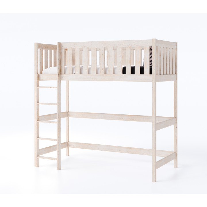 Antresola LEON z litego drewna – bezpieczne łóżko dla dzieci