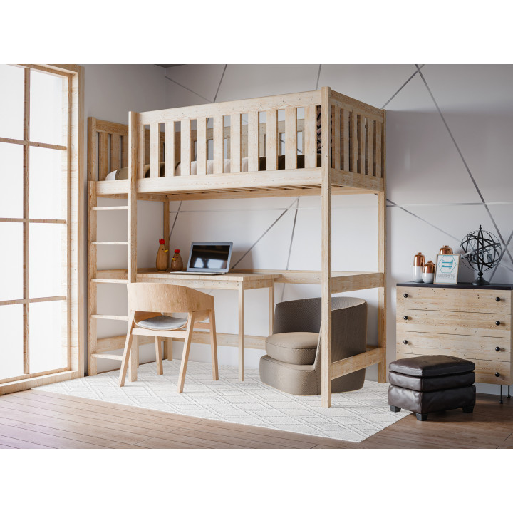 LEON Loft Bed – Solid Wood, Safe and Functional Kids’ Bed