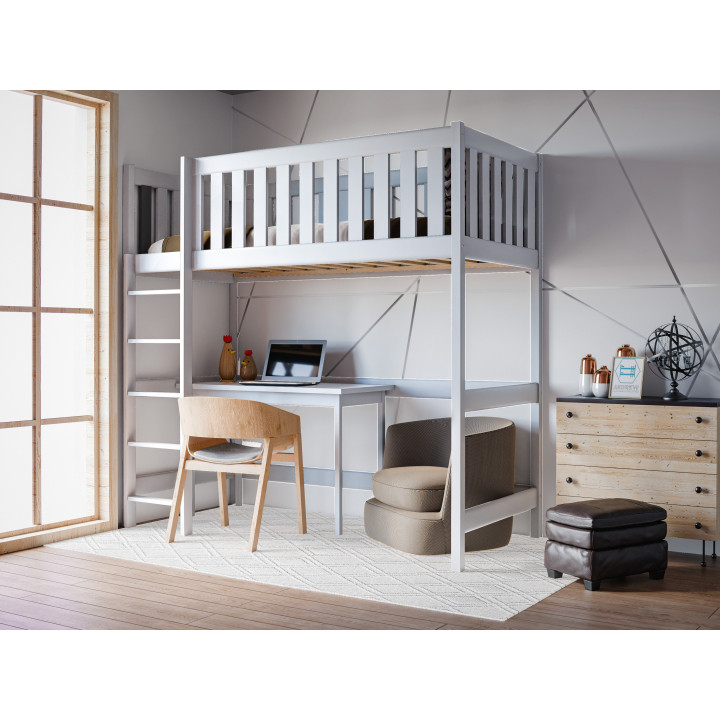 LEON Hochbett – Massivholz, sicheres und funktionales Kinderbett